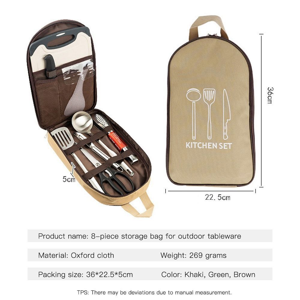 Acampar al aire libre utensilios de cocina bolsa de almacenamiento conveniente portátil camping barbacoa utensilios de cocina camping cuchillos viaje vajilla bolsa