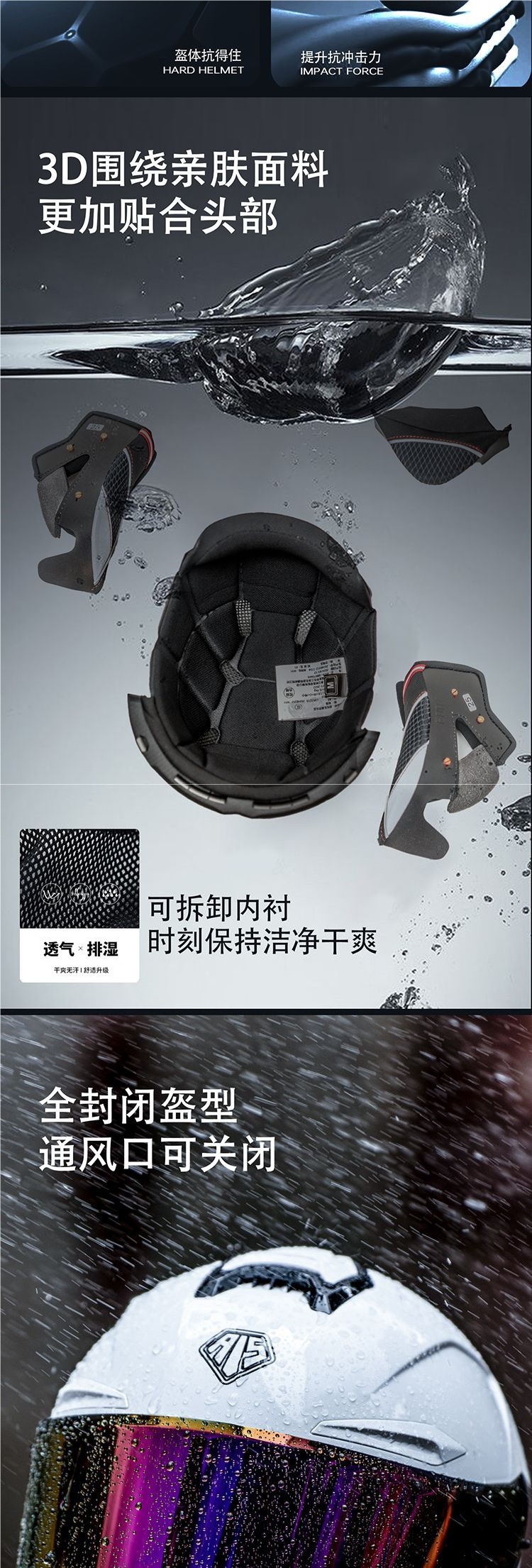 Helmet Motorcycle Full Helmet Bluetooth 3C Certified Cat Ear