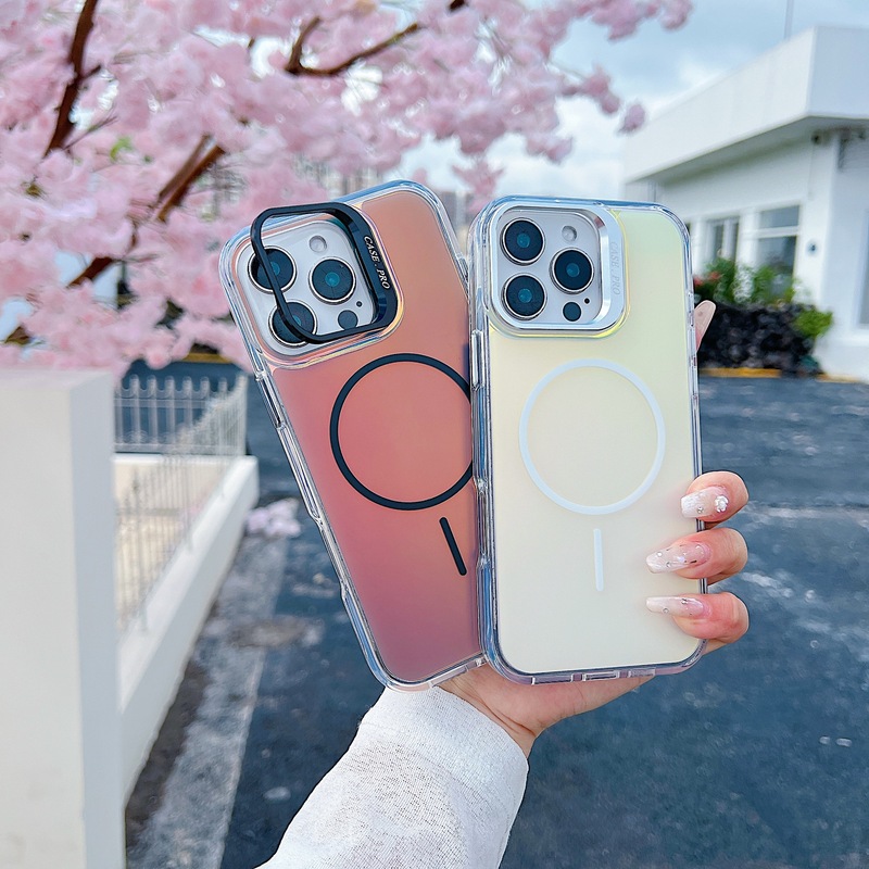 iPhone17promax携帯電話ケース、Apple 15レンズブラケット、落下防止保護カバー16Eに適したグラデーション磁気吸着|undefined
