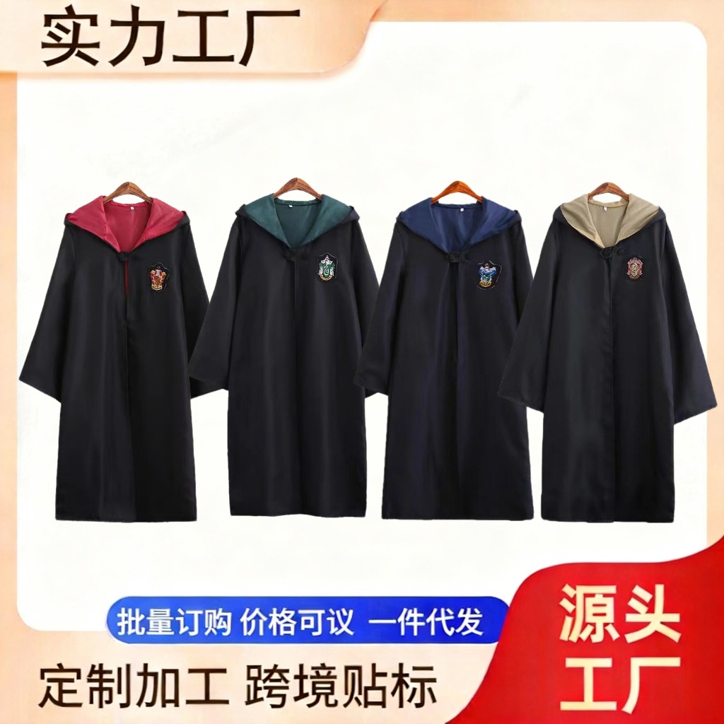 Harry Potter Costume Cosplay Magic Robe Gryffindor Hermione Academy Set Halloween Cape Cloak