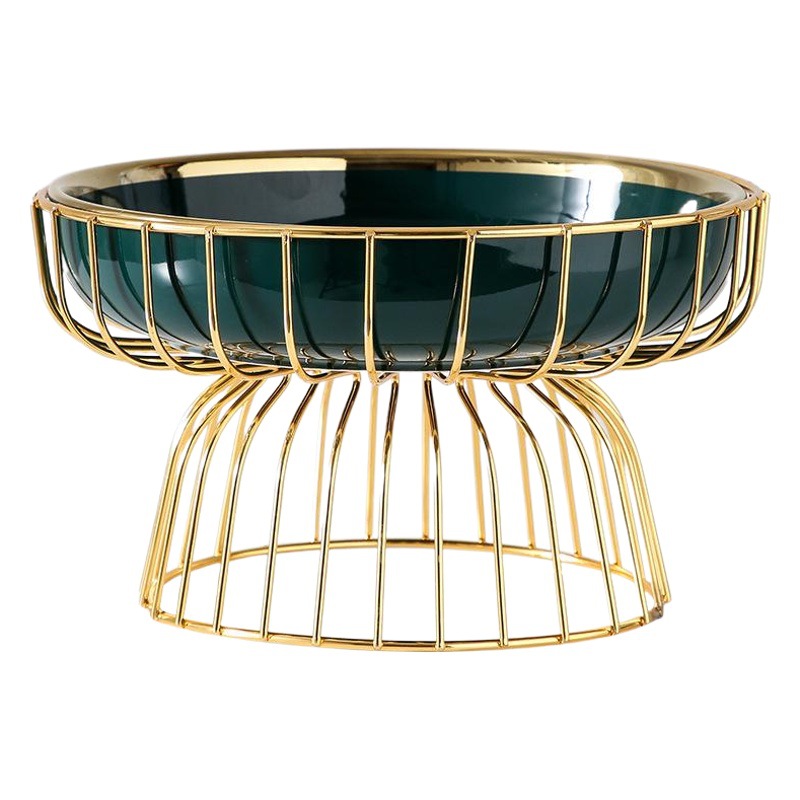 INS Luz de lujo hierro cerámica Placa de fruta jarra de metal Placa de fruta seca Placa de merienda placa sala de estar