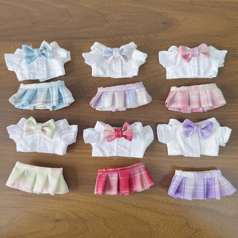 10cm Cotton Doll Long-Legged Kitty Cat Jk Uniform Doll Clothes School Uniform Set Dress up Wholesale
