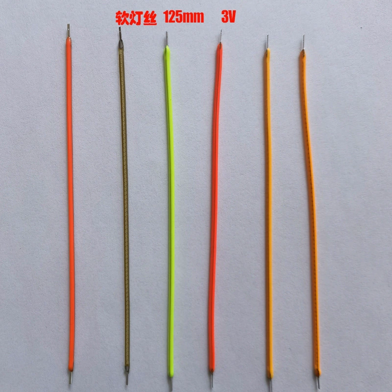 3V светодиодная линия свет мягкая нить 60 мм 80 мм 95 мм 125 мм 133 мм красный зеленый синий желтый порошок цвет порошка