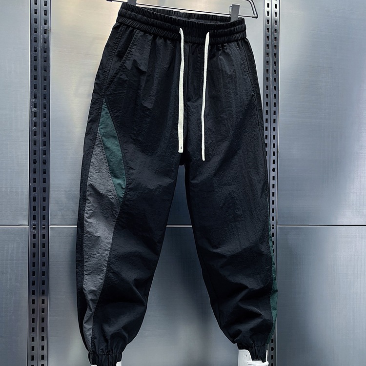 Été mince lâche décontracté hommes rayé patchwork petite jambe neuf pouces p, cool et tendance marque à lacets Haren sports_voghion.com