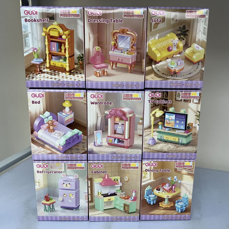 Goody Furniture Set Sweet Little Nest Wardrobe Dressing Table Sofa Girls Educational Building Block Toys 40805 Goody Furniture Set Sweet Little Nest Wardrobe Dressing Table Sofa Girls Educational Building Block Toys 40805
