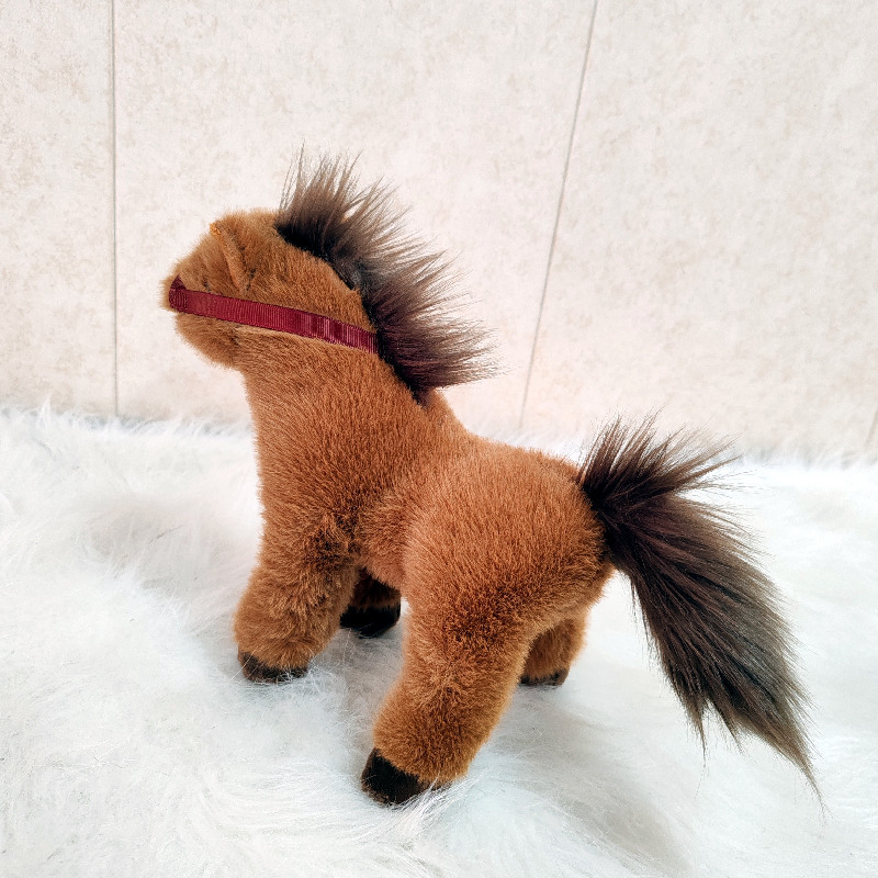 Linda muñeca pony peluche caballo dragón blanco pequeña muñeca de trapo caballo oscuro regalo de cumpleaños para niños muñeca de zoológico