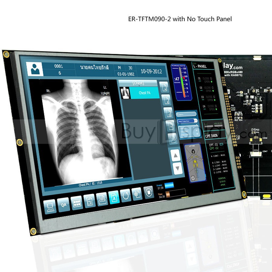 9寸TFT LCD彩色液晶显示屏配RA8875控制板/并串口/可配触摸屏