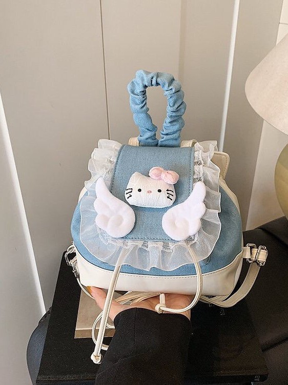 时尚卡通可爱Hellokitty迷你包包女2025新款高颜值超火百搭双肩包|undefined