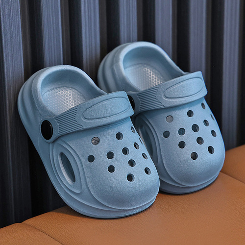 Children's Slippers for Boys and Girls, Baby Home and Outdoor Soft Non-slip Cap Toe Hole Shoes, Summer Learning to Walk Beach Shoes