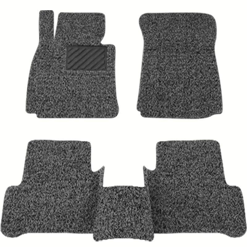 (2개) 자동차 발 매트 자동차 발 매트 유니버설 실크 링 청소하기 쉬운 자동차 발 매트 카펫 유형 절단 가능한 사계절
