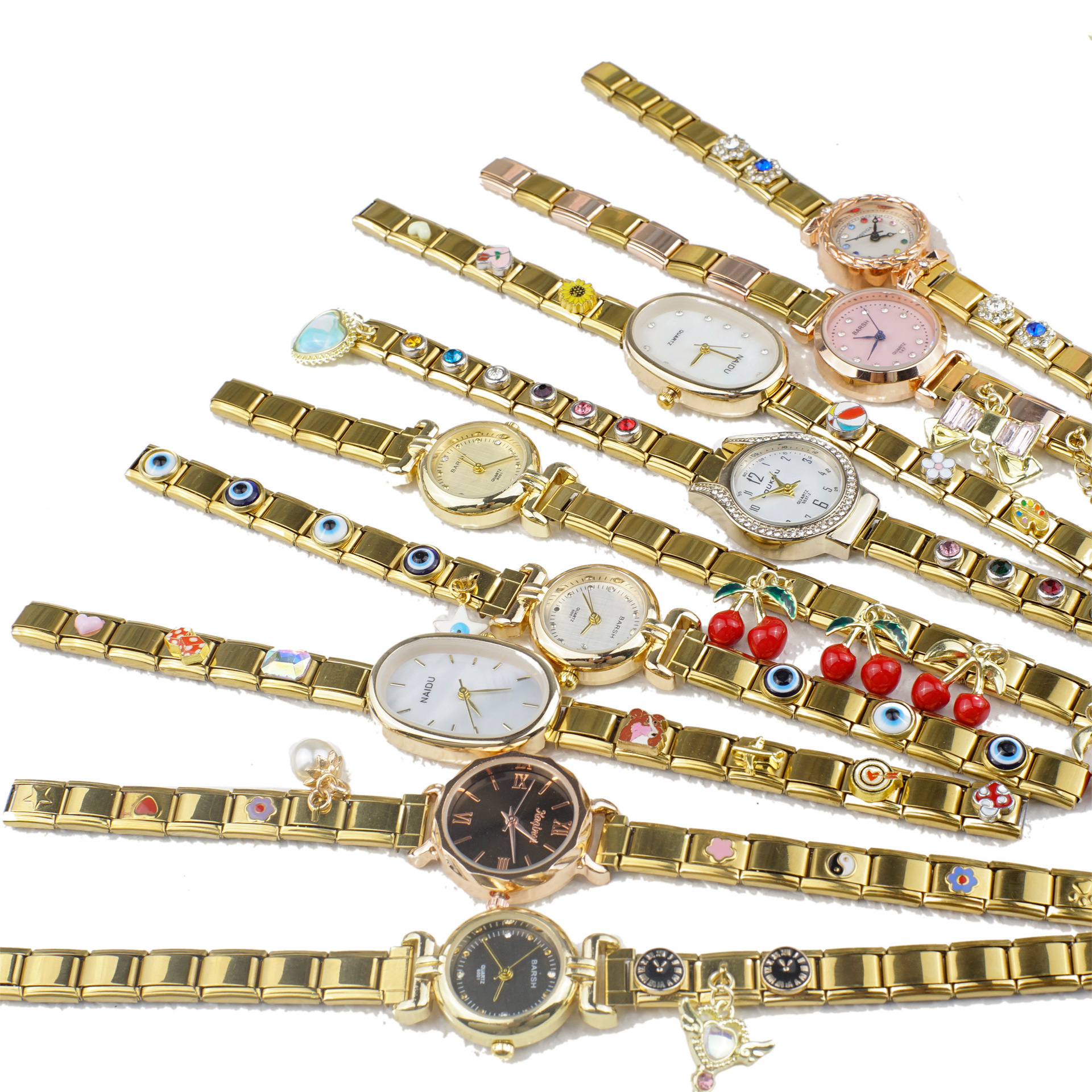 35g Weight Ordinary Glass Mirror Material Stainless Steel Strap Material Watch Classification Pointer+Number Display Type Double Side Snaps Buckle Style Oval Dial Shape Holiday, Shopping Occasion Quartz Movement Geometric Pattern All Seasons Season Unisex Gender Casual, Simple Style Style Casual Simple Style Geometric Double Side Snaps Quartz Watch 1