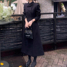 韩版小翻领分割线双排扣小香设计感羊毛毛呢大衣女 2025秋季新款