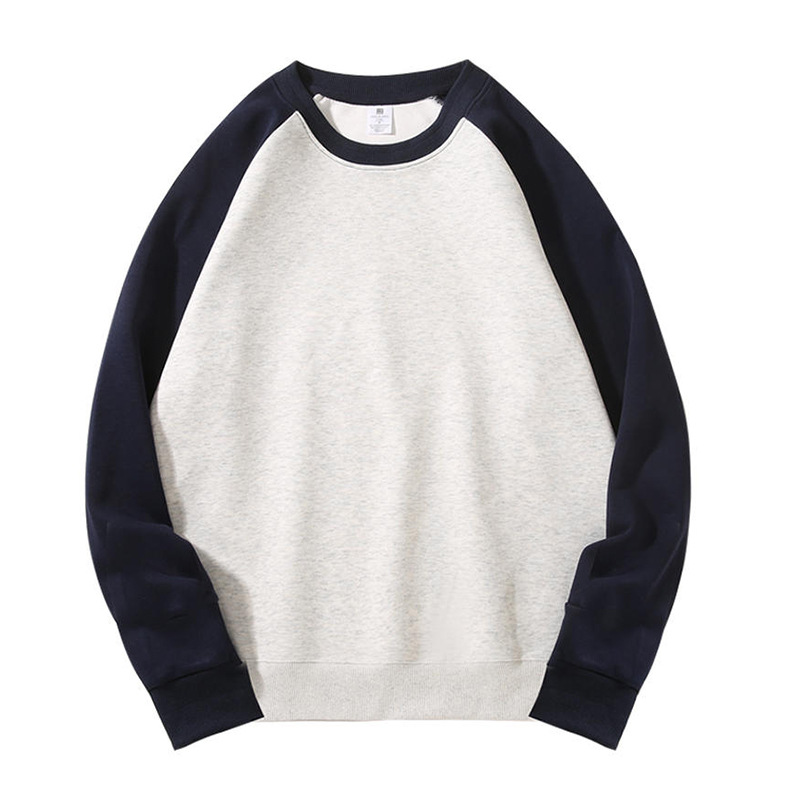 Costura de algodón Raglan cuello redondo camisa publicidad pesado Grupo Partido clase uniforme manga larga overoles logotipo personalizado