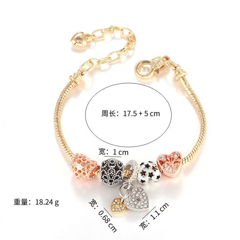 Europa y América creativa todo partido en forma de corazón Árbol de la vida hueco DIY Panjia pulsera personalidad de la moda femenina pulsera de temperamento al por mayor