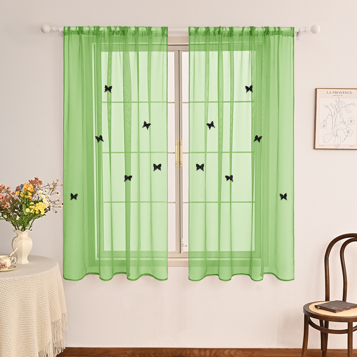 Malla de ventana Terylon de color sólido de doble cuerda para perforar todo el mundo, accesorios de pin de mariposa tridimensional de doble capa, TEMU