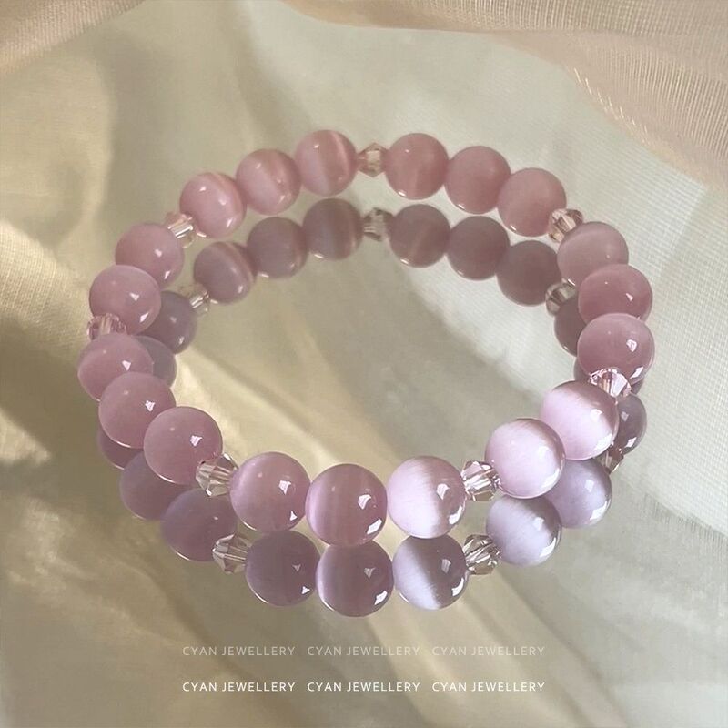 Peachy Pink Pure Desire Vibe Gentle and Cute Bracelet Sweet Light Pink Cat Eye Gradient Gift for Best Friend Peachy Pink Pure Desire Vibe Gentle and Cute Bracelet Sweet Light Pink Cat Eye Gradient Gift for Best Friend