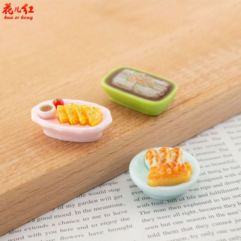 新款立体仿真早餐系列  diy奶油胶树脂配件头饰挂件手机壳冰箱贴|undefined