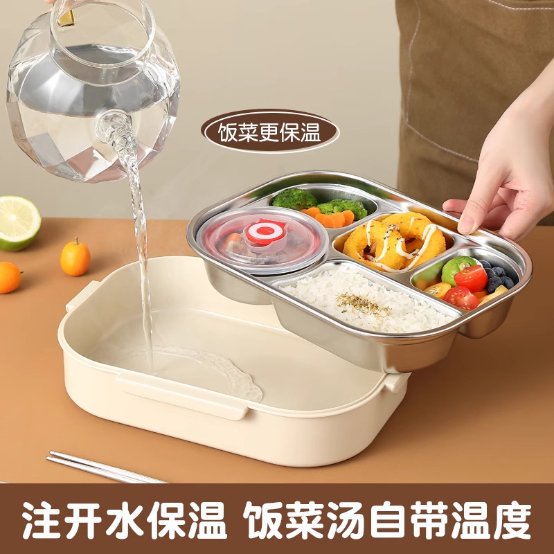 食品级不锈钢上班族学生不锈钢饭盒专用餐盒微波炉加热便当盒碗|undefined