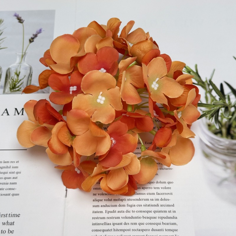 Simulación de 45 piezas de hortenida 15CM flores decorativas para el hogar arreglos de flores decorativos de boda tela de seda transfronteriza adornos falsos flores al por mayor
