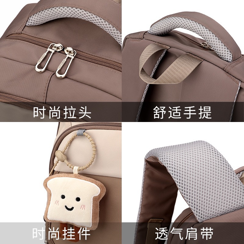 Mochila de pescado natural para mujeres universitarias de gran capacidad encantadora escuela secundaria secundaria mochila simple color caramelo mochila resistente a la suciedad