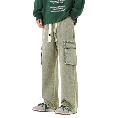 Jeans 2025 Men's Autumn/Winter Retro Straight Leg Pants American Street Loose Long Pants Men's Trendy Work Pants