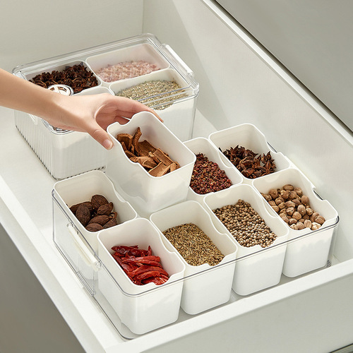 Carefully selected onion, ginger and garlic ingredients eight-compartment crisper box kitchen refrigerator special storage box food grade transparent storage box