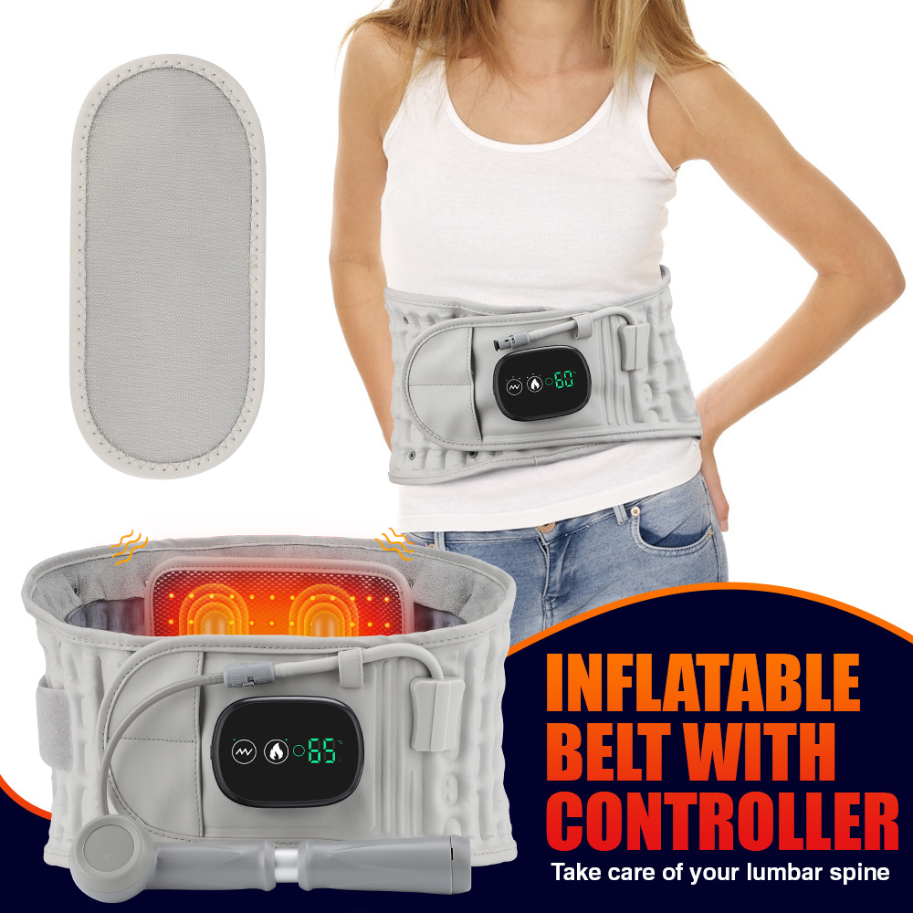 Cross-border inflatable waist cushion airbag red light heating massage waist belt heating lumbar traction device electric heating waist belt