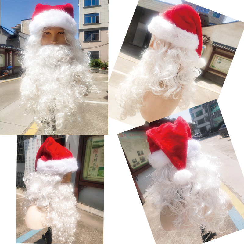 Sada paruka a vousy mikuláš s čepicí a kostýmem_voghion.com