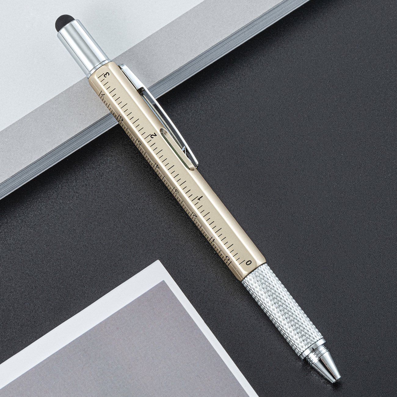 6 - en - 1 herramienta de plástico multifuncional nivelación escala puntero de pantalla táctil puntero de tornillo cruzado puntero de bola