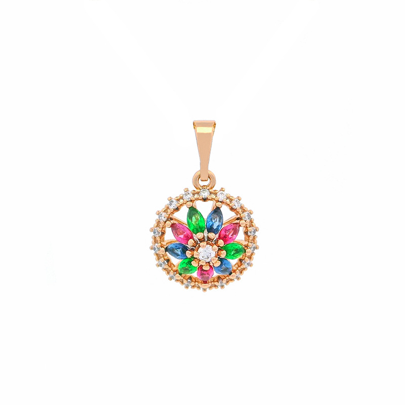 Xuping incrustado de color zircon estilo ligero lujo retro collar colgante nicho personalidad pequeña joyería al por mayor mujer