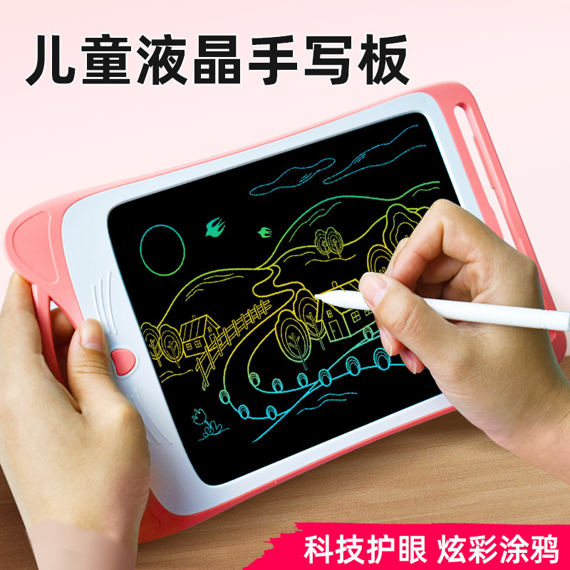 Tableta de Escritura LCD para Niños de 8.5 Pulgadas, Pizarra Electrónica Pequeña para Uso Doméstico, Dibujo y Diseño con Orejas de Gato, del Fabricante Original