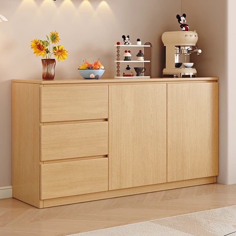 All Solid Wood Sideboard Floor-Standing Wall Storage Cabinet Living Room Tea Cabinet Kitchen Storage Cabinet Home Simple Storage Cabinet
