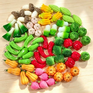 树脂彩色蔬菜饰品吊坠挂件DIY仿真食玩耳环项链发饰钥匙扣小配件