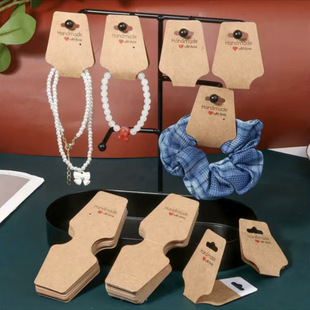 With back adhesive hair accessories, folding Direct stick card card necklace hair rope ring packaging material