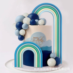 国境を越えて人気の立体虹軟陶ケーキ装飾BohoシリーズINS風パーティー焙煎ケーキプラグイン