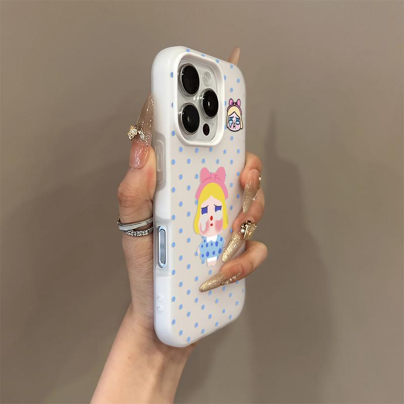二合一果冻哭泣女孩适用苹果16promax手机壳肤感iphone15保护套14|undefined