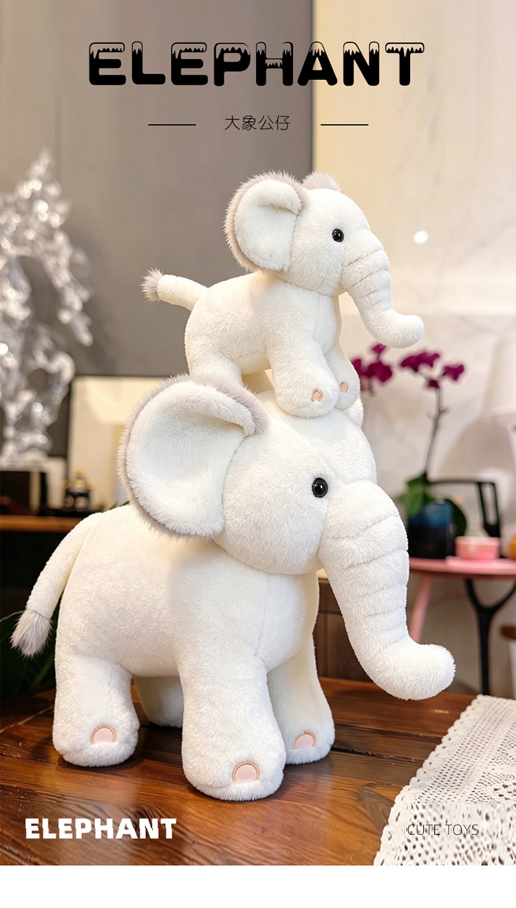 Cute Elephant Plush Pillow Cross-Border Plush Toy Comfort Pillow Sleeping Companion Doll Baby Sleeping Pillow Wholesale