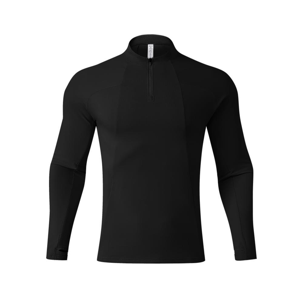 25 nuevo deportivo semi-abertura de pecho casual de manga larga camiseta zipper camiseta deportiva impresión de personalidad log