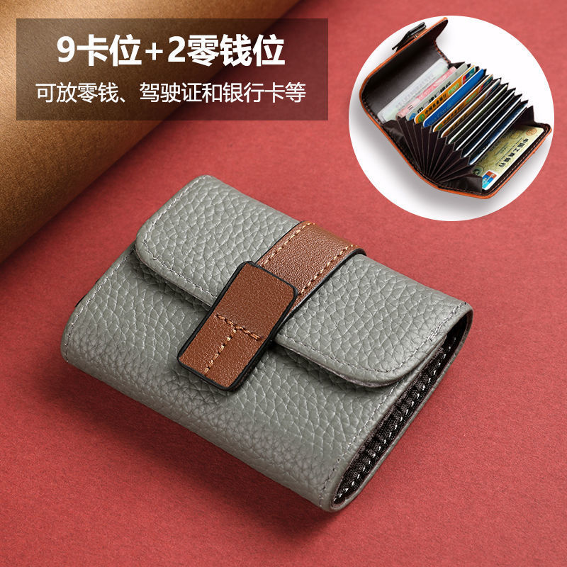 2022 nuevo órgano multi-Tarjeta bancaria titular monedero integrado Titular de la tarjeta retro contraste color pequeña hebilla simple de las mujeres