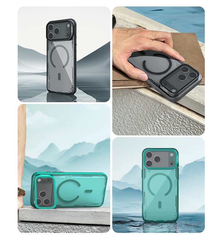 Ốp lưng trong suốt từ tính Magsafe chống sốc Ice Air Prop có giá đỡ ống kính cho iPhone 17 Pro Max — Vỏ gương trong suốt Ice Empty PROP-đen, Vỏ gương trong suốt Bingkong PROP [Phiên bản từ tính] Đen, Vỏ gương trong suốt Bingkong PROP [Phiên bản từ tính] Màu xanh lá cây, Vỏ gương trong suốt PROP rỗng băng [phiên bản từ tính] màu nâu chi tiết 5