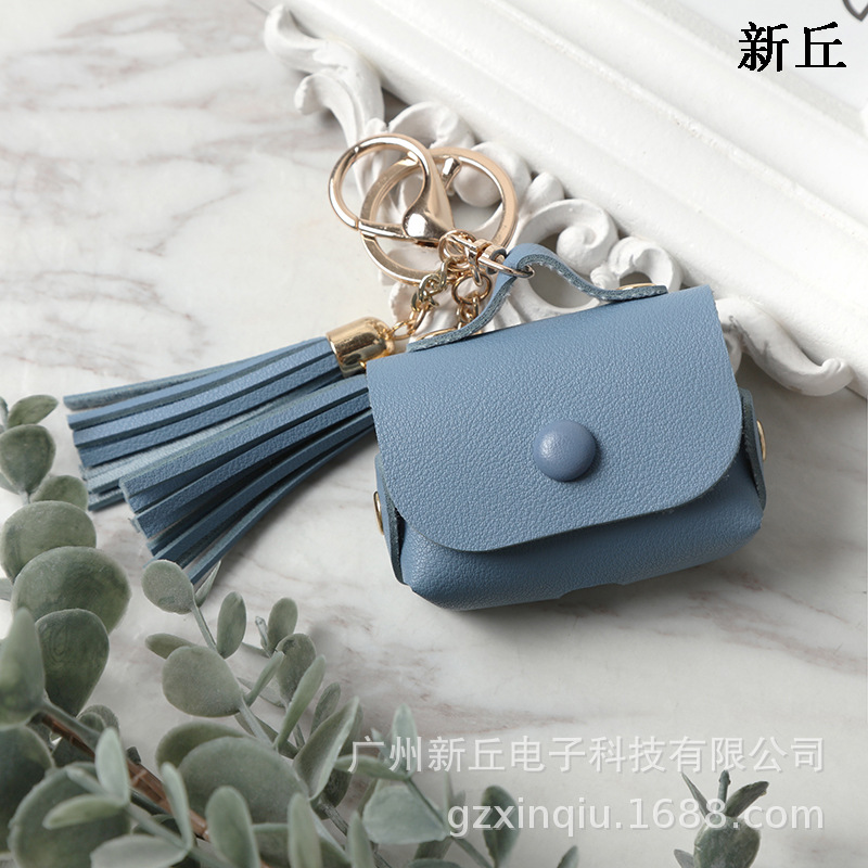 Funda de cuero con borlas de venta directa de fábrica, adecuada para los nuevos auriculares Apple Airpods.