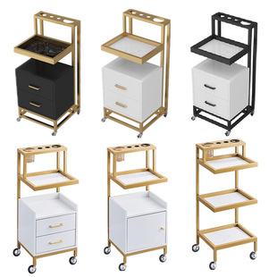 Internet Celebrity Trendy Shop Hair Salon Tool Cart Table Mirror Table Hair Cutting Trolley Barber Shop Work Cabinet Hair Salon Metal Cart