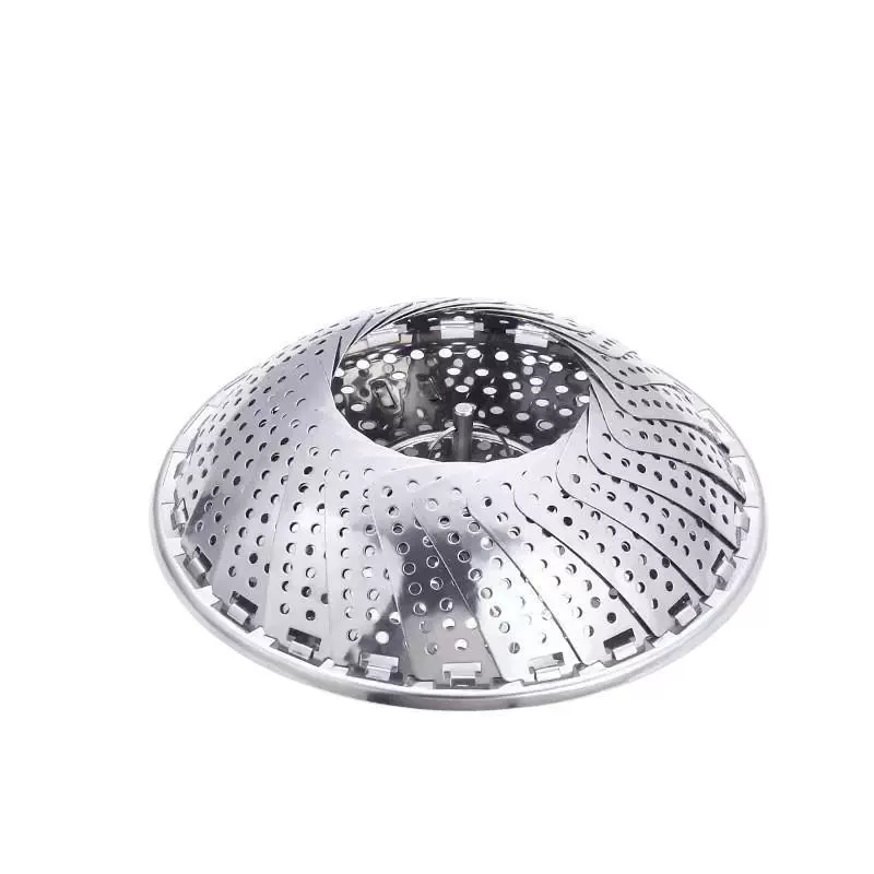 Folding adjustable universal fruit steamer stainless steel