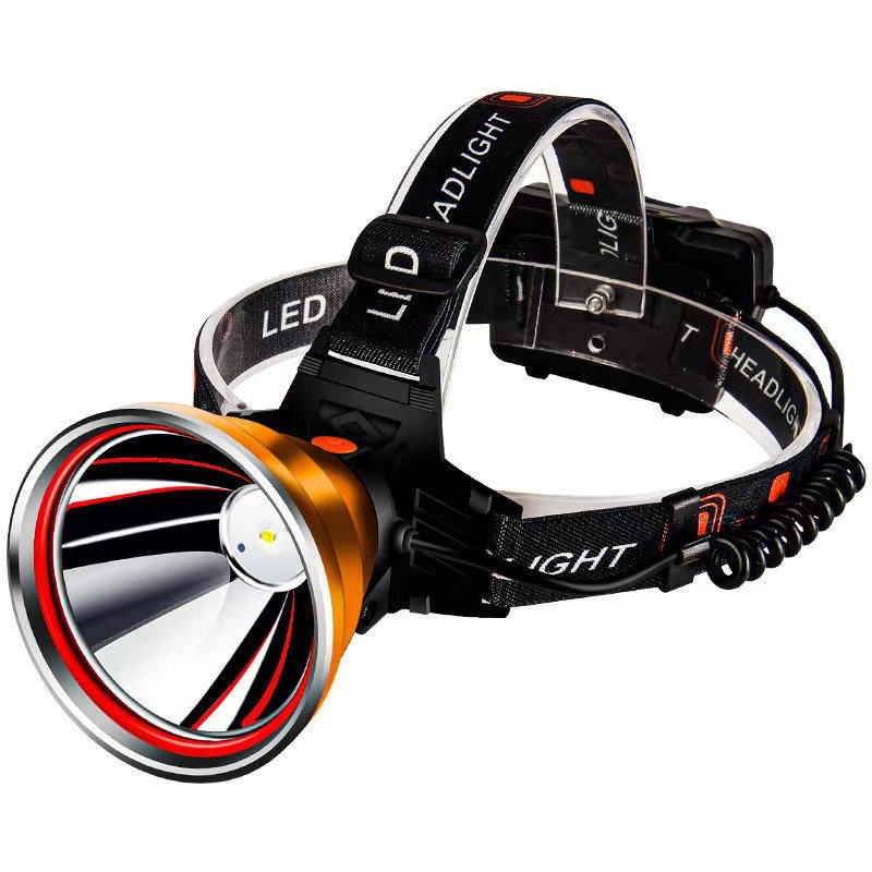 P50 fuerte luz LED Faro de carga súper brillante montado en la cabeza de largo alcance lámpara de minero al aire libre Super larga resistencia lámpara de pesca Gran taza de luz