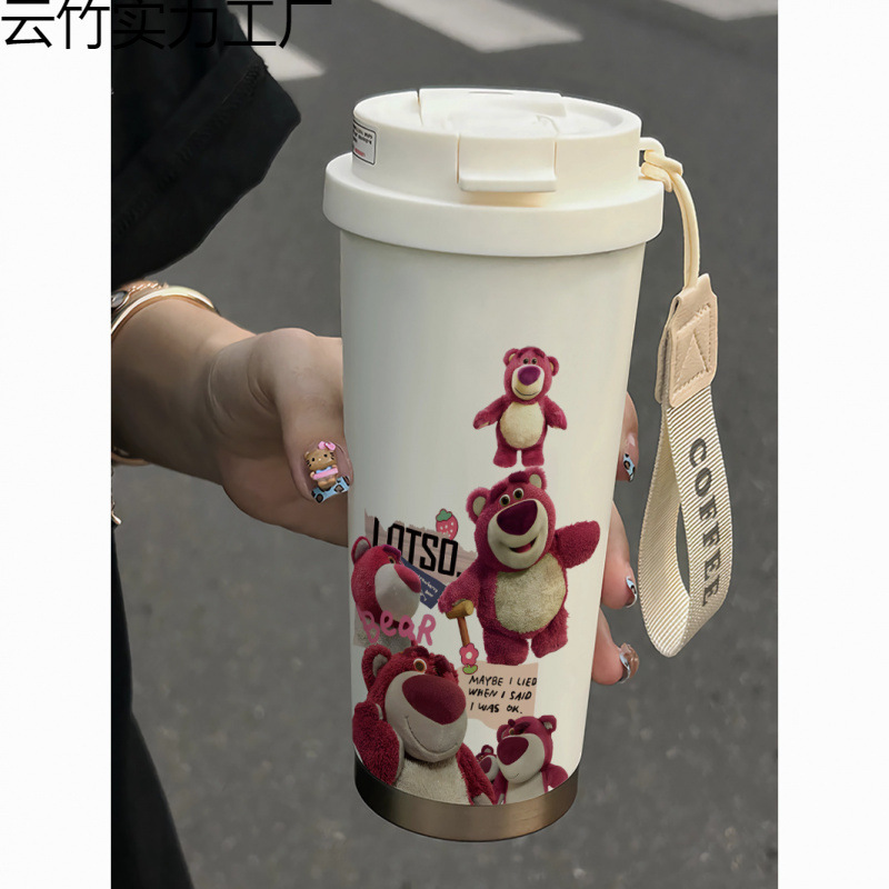 フライドポテト KT 猫 316 ステンレス鋼コーヒーカップ漫画かわいいセラミック断熱カップハイエンドエナメルカップインスタイル|undefined