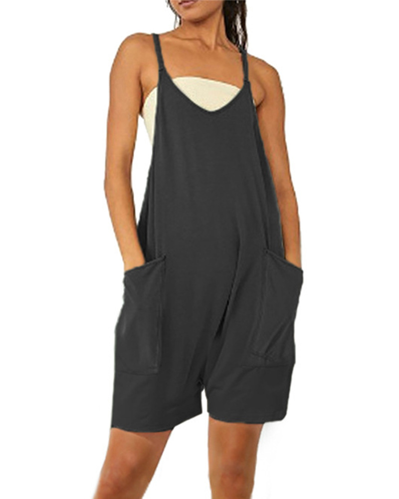 2023 ropa de mujer europea y americana eBay Amazon estación independiente popular cremallera bolsillo suspender pantalones mono suspender Pantalones image 9