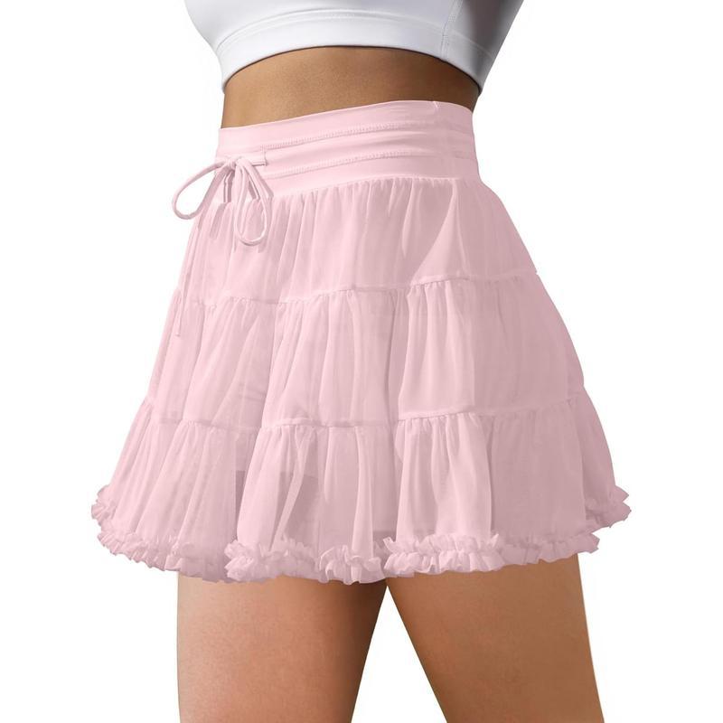 2025 New Cross-Border Dropshipping Women's Tennis Skirt with Shorts High Waist Golf Sweatpants