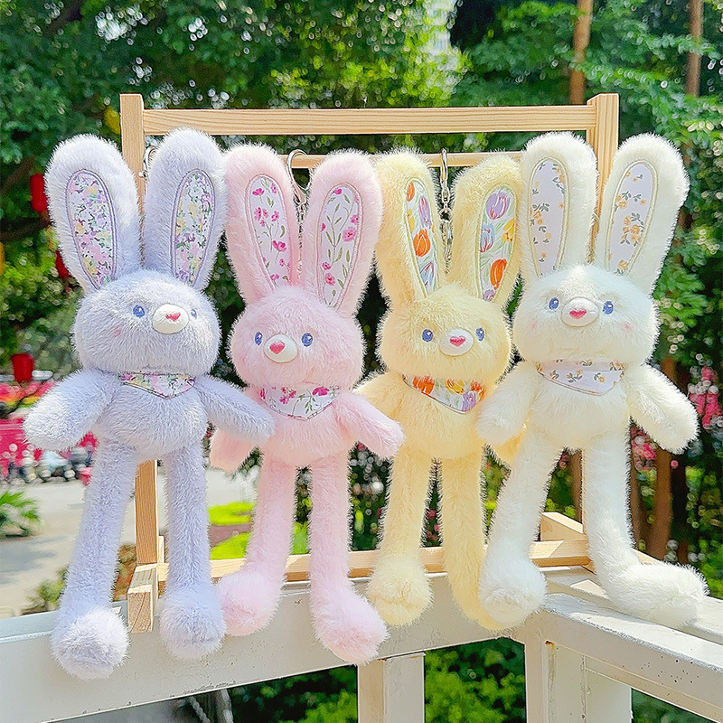 オリジナル本物の花耳ウサギぬいぐるみペンダントかわいい楽しいバッグペンダント小さなギフトバッグぶら下げ|undefined