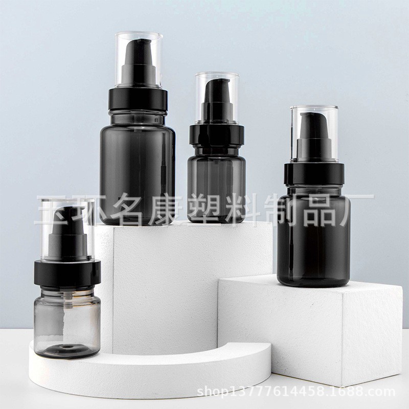 60ml茶色避光精油瓶 化妆品精华分装瓶 透明精华原液按压瓶药妆瓶