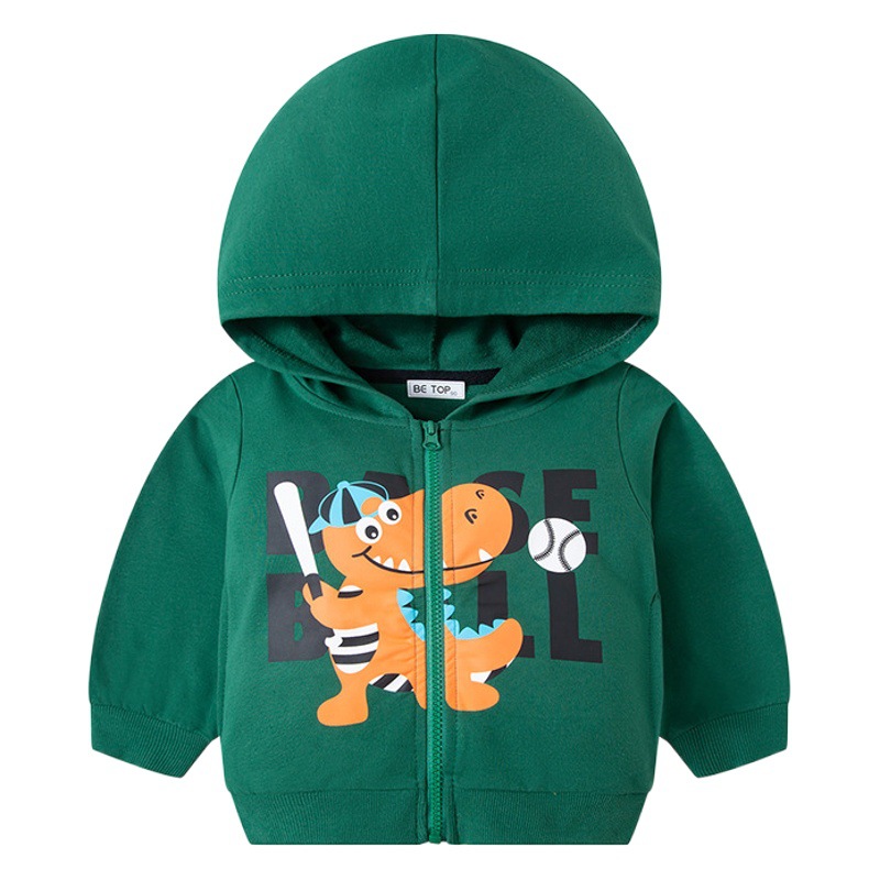 Ser Superior de los niños con capucha bebé de dibujos animados de estilo occidental suéter cardigan capa delgada de los muchachos de algodón superior